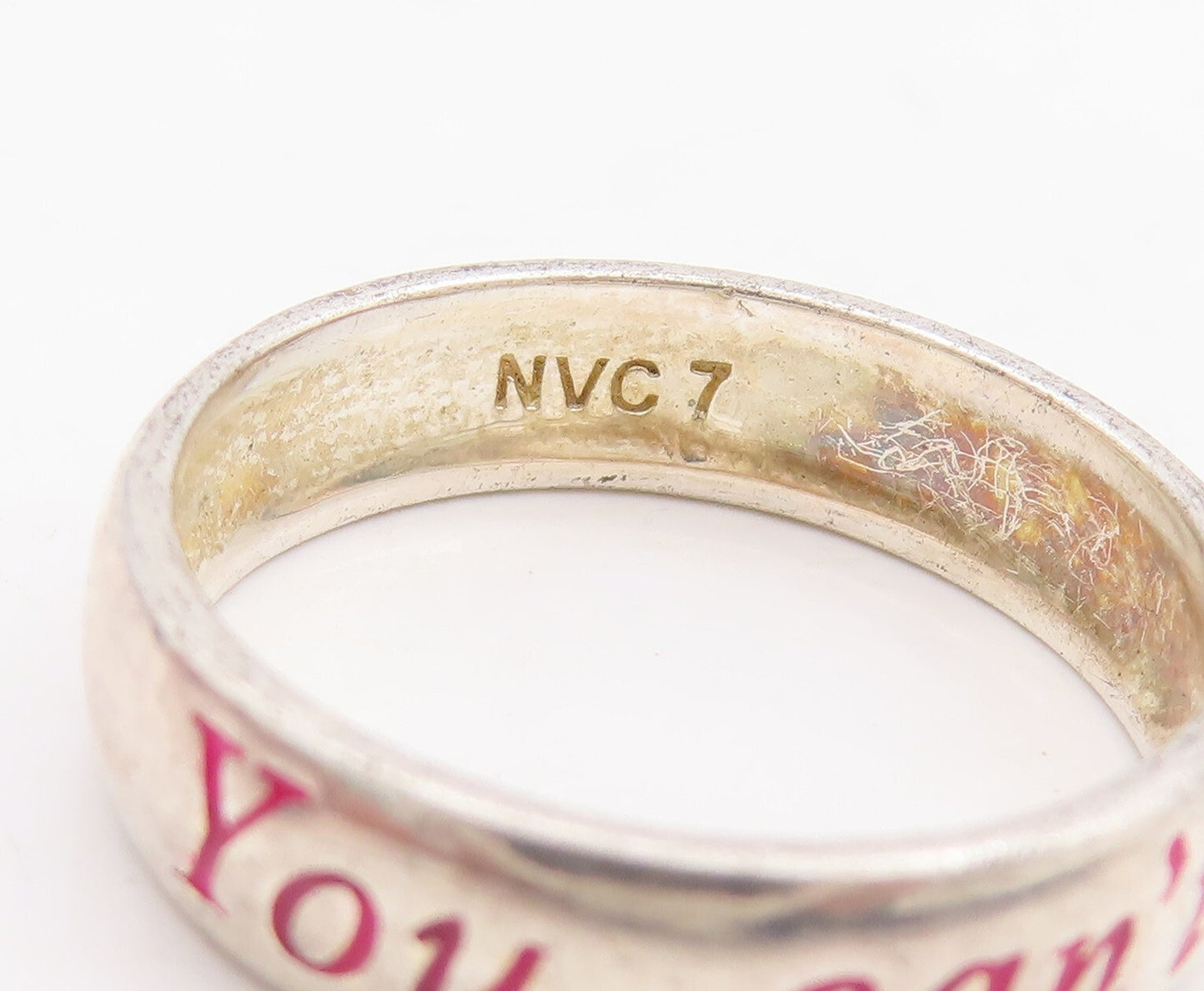 925 Sterling Silver Vintage Ring Enameled Etched Ring For Girls  Sz 7  RG28795