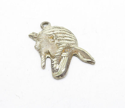 925 Sterling Silver  Vintage Petite Egyptian Pharaoh Profile Pendant  PT3908