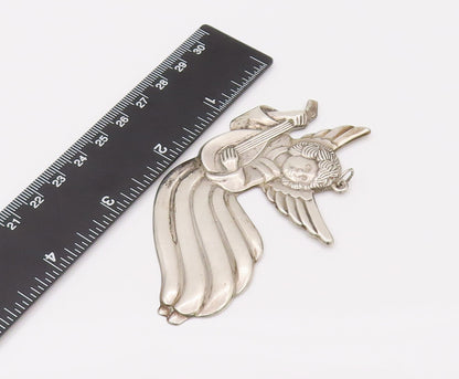 GORHAM 925 Silver  Vintage Christmas Ornament Music Angel Pendant  PT22217