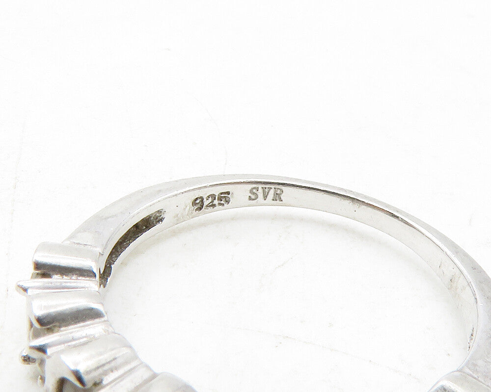 925 Sterling Silver  Shiny Topaz Swirl Design Smooth Band Ring Sz 6  RG12468