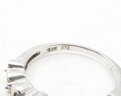 925 Sterling Silver  Shiny Topaz Swirl Design Smooth Band Ring Sz 6  RG12468
