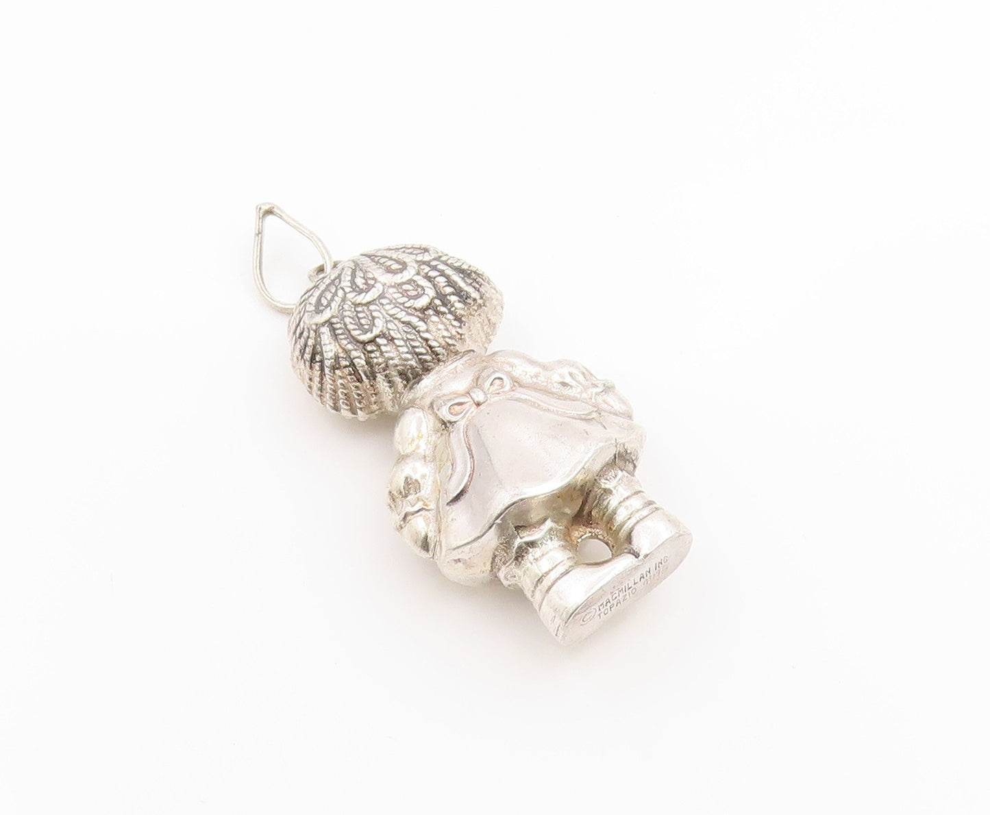 925 Sterling Silver Vintage Pendant 1975 MACMILLAN TOPAZIO 3D Ann Doll  PT26293
