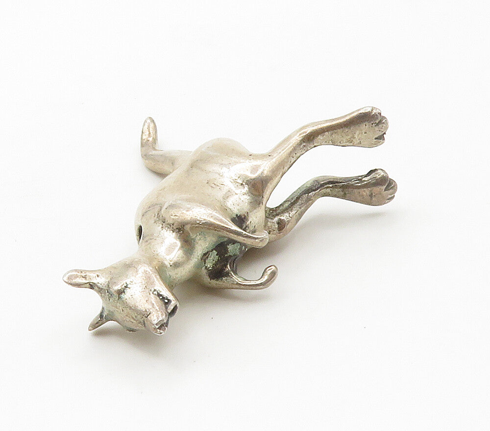925 Sterling Silver  Vintage Dark Tone Hollow Kangaroo Animal Pendant  PT11773