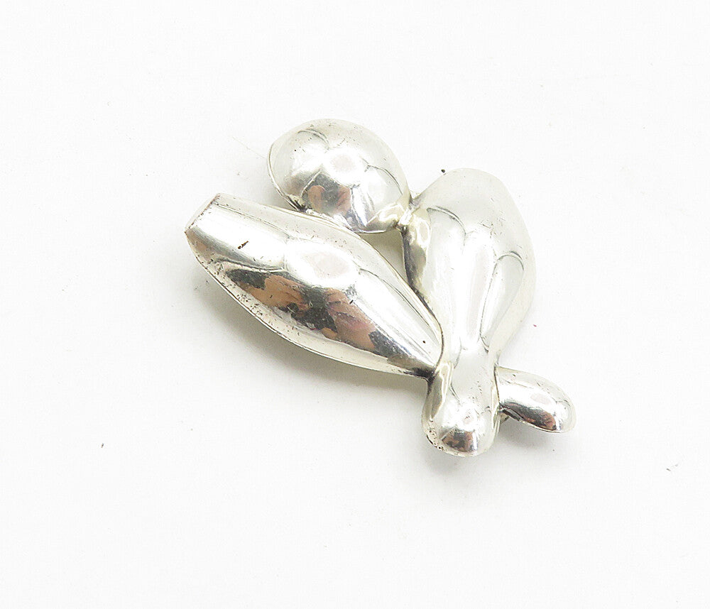 BEAU 925 Sterling Silver  Vintage Shiny Bowling Ball & Pins Brooch Pin  BP3303