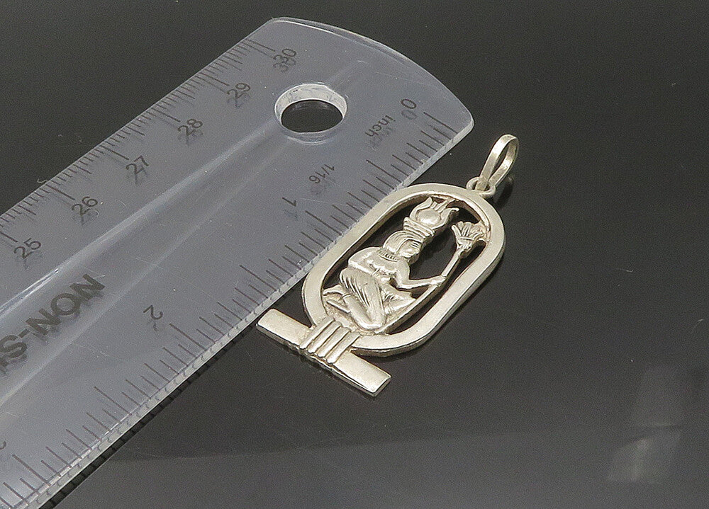 MIDDLE EAST 925 Silver  Vintage Kneeling Egyptian Figure Pendant  PT17931