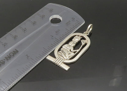 MIDDLE EAST 925 Silver  Vintage Kneeling Egyptian Figure Pendant  PT17931