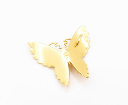 925 Sterling Silver Vintage Pendant Gold Plated Designer Cut Butterfly  PT23987