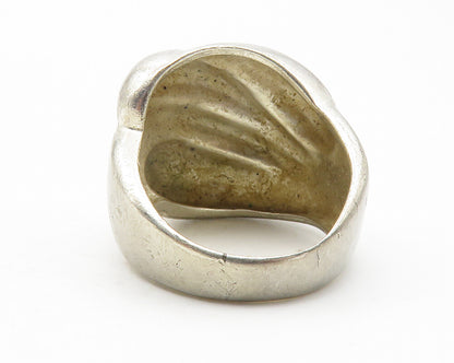 IBB 925 Sterling Silver  Vintage Shiny Fluted Design Band Ring Sz 6  RG11738