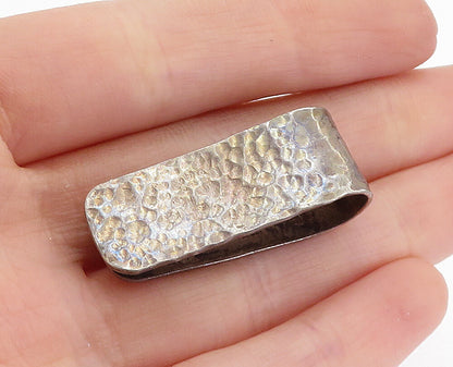 925 Sterling Silver Vintage Antique Hammered Oxidized Brooch Pin BP2471