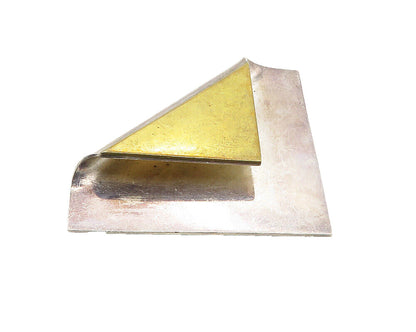 MEXICO 925 Sterling Silver  Vintage Two Tone Folded Smooth Brooch Pin  BP3750