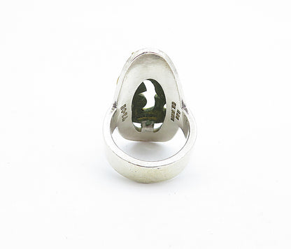 MEXICO 925 Silver  Vintage Two Tone Full Finger Cocktail Ring Sz 7.5  RG6969
