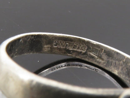 POST BELL 925 Silver  Vintage Oval Jasper Rope Border Ring Sz 6  RG24213