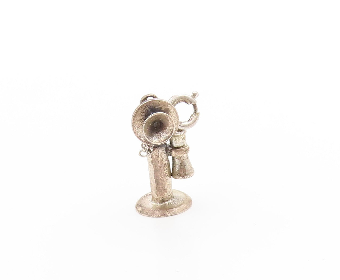 925 Sterling Silver Vintage Pendant Antique Candlestick Telephone Charm  PT25024