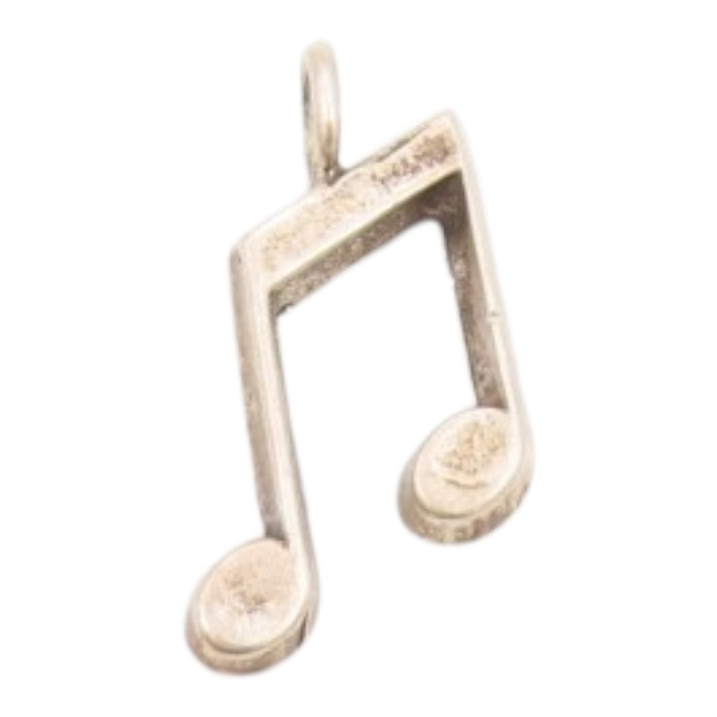925 Sterling Silver  Vintage Dark Tone Smooth Music Notes Pendant  PT17822