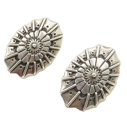 AMBER GETCO 925 Sterling Silver  Vintage Floral Motif Drop Earrings  EG8905