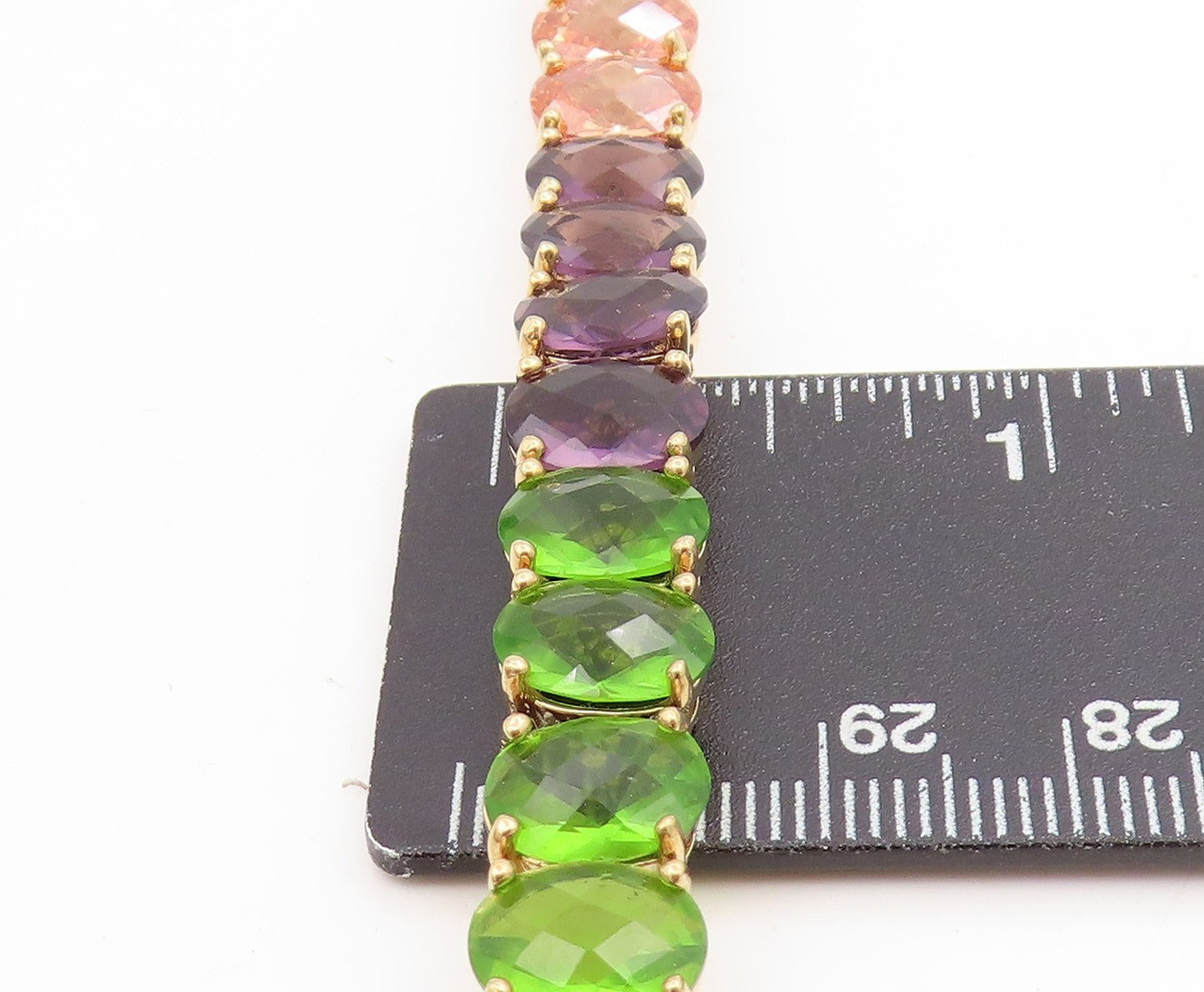925 Sterling Silver Vintage Bracelet Gold Plated DAVID SIGAL Gemstone  BT11732