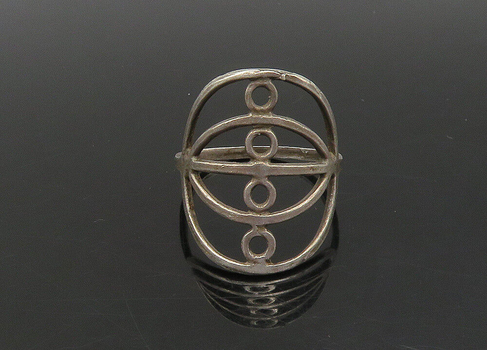 925 Sterling Silver  Vintage Open Circle Design Band Ring Sz 6  RG23057
