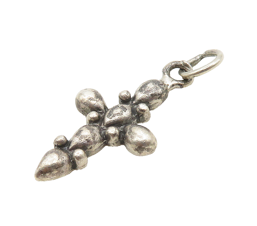 925 Sterling Silver  Vintage Petite Religious Cross Drop Pendant  PT12274