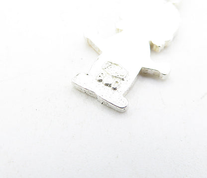 925 Sterling Silver  Petite Enamel Coated Little Boy Drop Pendant  PT3706