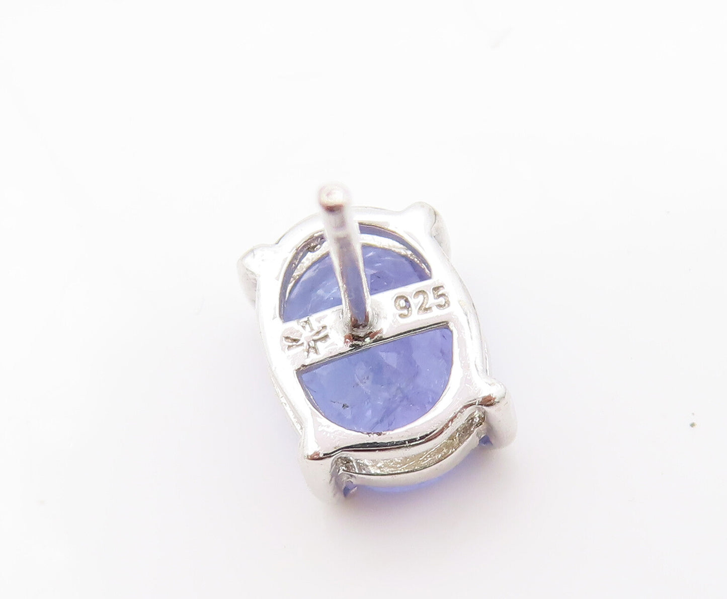 925 Sterling Silver  Vintage Minimalist Oval Tanzanite Stud Earrings  EG12710