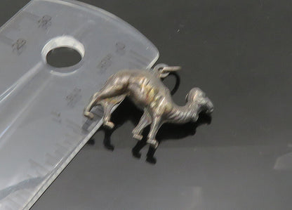 925 Sterling Silver  Vintage Oxidized Camel Animal Motif Pendant  PT17950