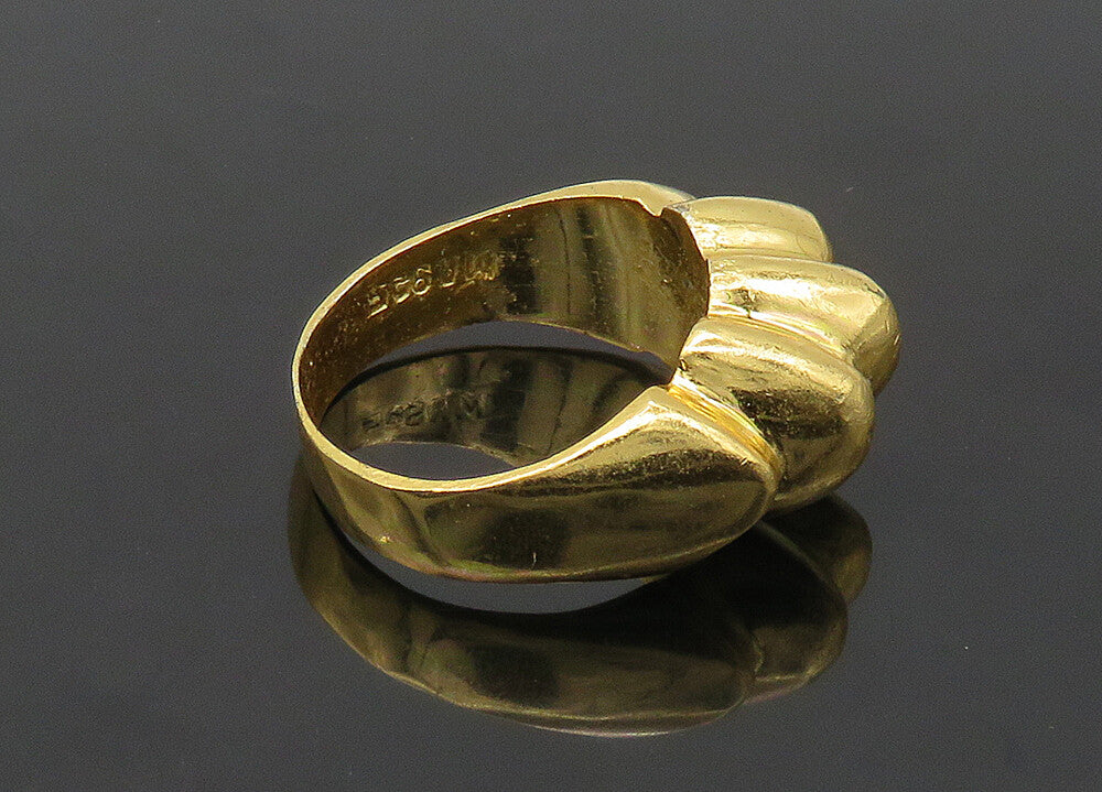 MEXICO 925 Silver  Vintage Shiny Gold Plated Fluted Band Ring Sz 10  RG22473