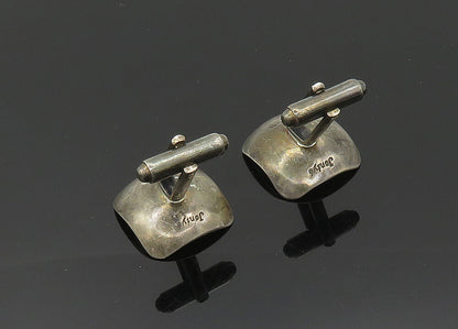 JONTYE 925 Sterling Silver  Vintage Shiny Smooth Square Cufflinks  TR2787