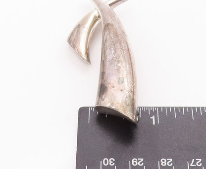 925 Sterling Silver Vintage Brooch Pin KRYPELL Solid Carved Animal Teeth BP10920