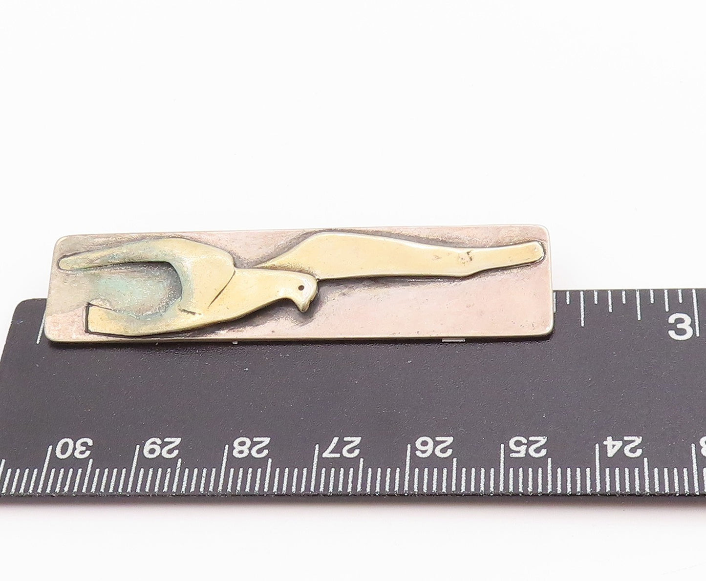 925 Sterling Silver Vintage Brooch Designer Large Winged Bird Flying  BP11731