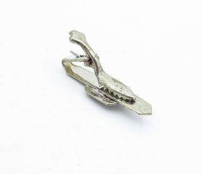 SIAM 925 Sterling Silver  Vintage Petite Niello Art Scene Tie Clip  TR1234