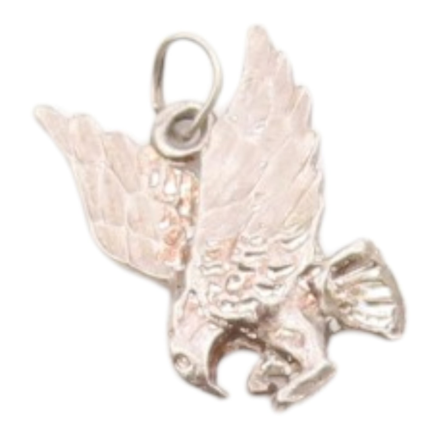 925 Sterling Silver  Vintage Shiny Flying Eagle Petite Drop Pendant  PT17952