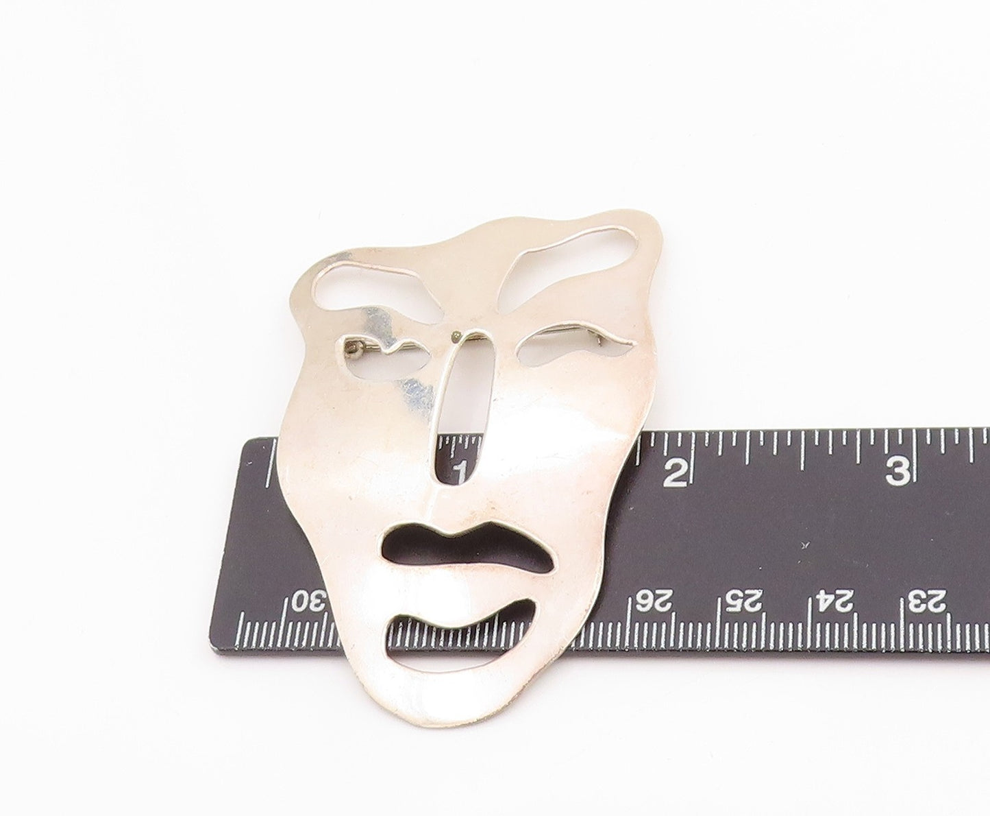 925 Sterling Silver Vintage Brooch MEXICO Minimalist Surrealist Face  BP11970