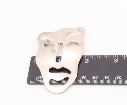 925 Sterling Silver Vintage Brooch MEXICO Minimalist Surrealist Face  BP11970