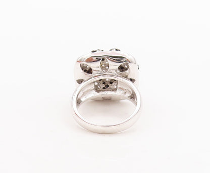 925 Sterling Silver Vintage Ring CZ Inlay Spinel Check Box Inlay  Sz 6  RG29391