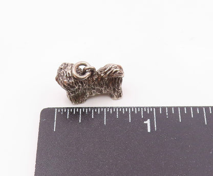 925 Sterling Silver  Vintage Bearded Collie Dog Charm Pendant  PT21332