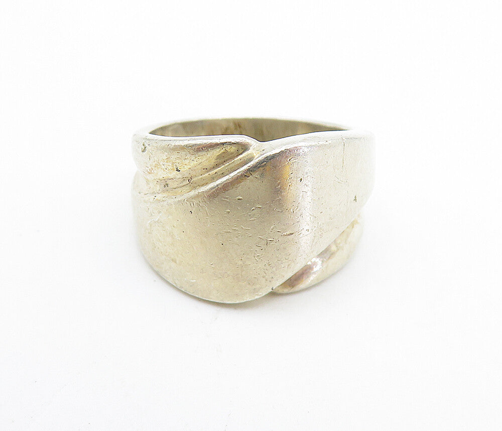925 Sterling Silver  Vintage Shiny Tapered Design Band Ring Sz 6.5  RG7493
