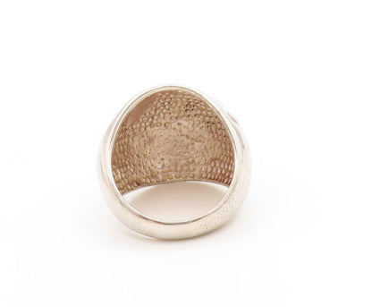 925 Sterling Silver Vintage Ring Modernist Hammered Dome Band  Sz 8  RG33657