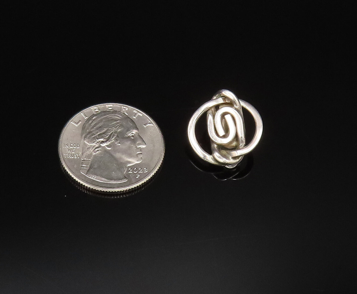 925 Silver Vintage Interlocking Curved Detail Non Pierced Earrings EG12036