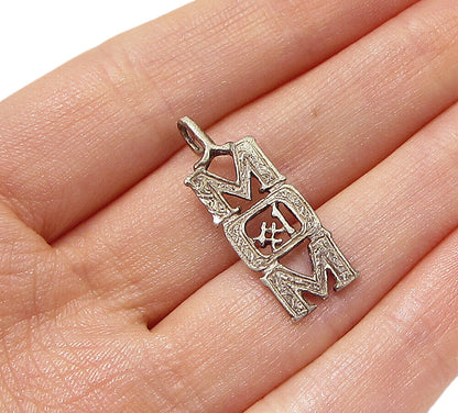 925 Sterling Silver  Vintage Number 1 Mom Drop Pendant  PT2241