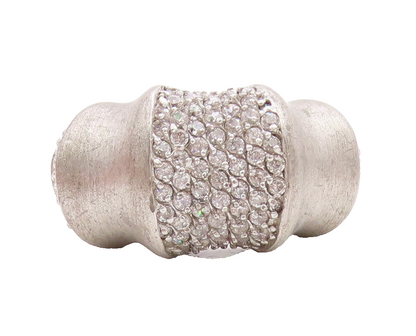 925 Sterling Silver Vintage Ring Sparkling CZ Encrusted Band  Sz 7.5  RG33538