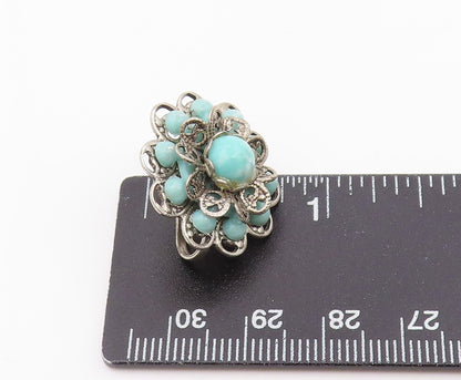 925 Sterling Silver Vintage Earrings Designer Multi Gemstone Single Lot  EG14295