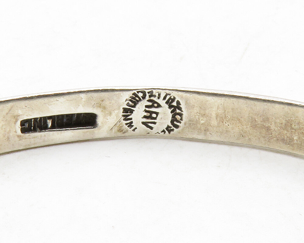 TAXCO MEXICO 925 Silver  Vintage Etched Detail Round Bangle Bracelet  BT4921
