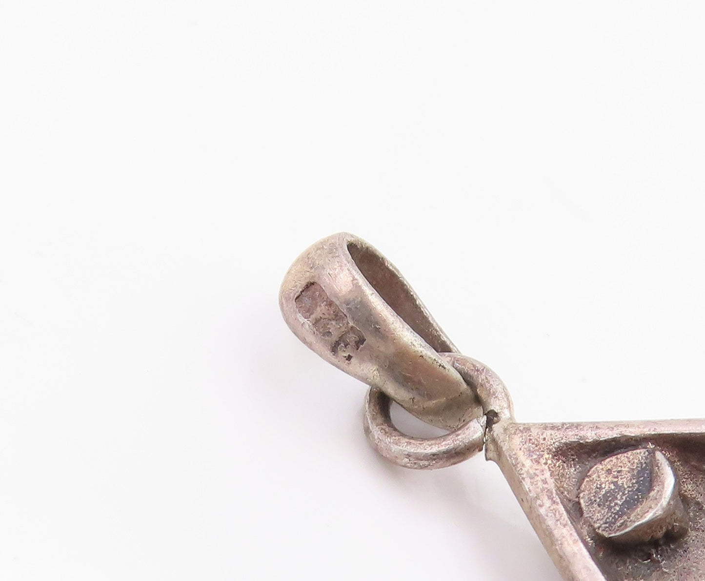925 Sterling Silver Vintage Pendant Evil Eye Geometric Triangle Charm  PT26134