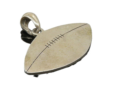 925 Sterling Silver  Vintage Dark Tone Football Sports Motif Pendant  PT7555
