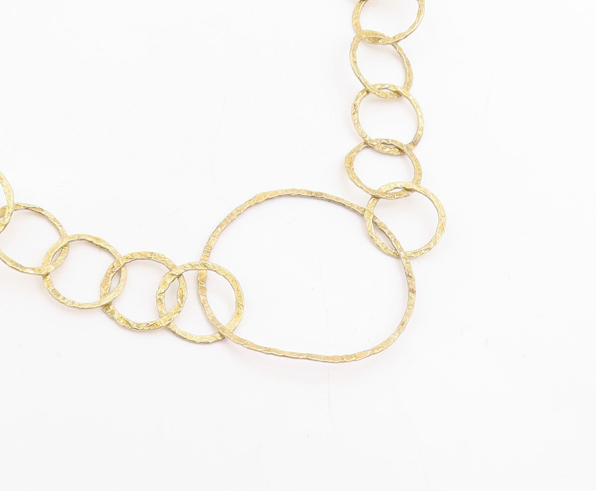 925 Sterling Silver Vintage Necklace Gold Plated Interlocking Circles  NE4765