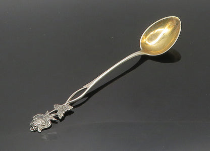 EUROPEAN 925 Sterling Silver  Vintage Rose Flower Souvenir Spoon  TR2925