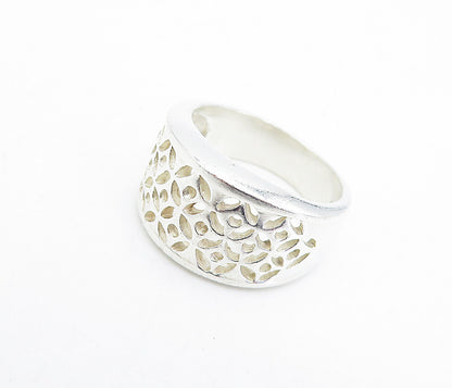 925 Sterling Silver  Vintage Polished Cutout Pattern Band Ring Sz 6  RG4756
