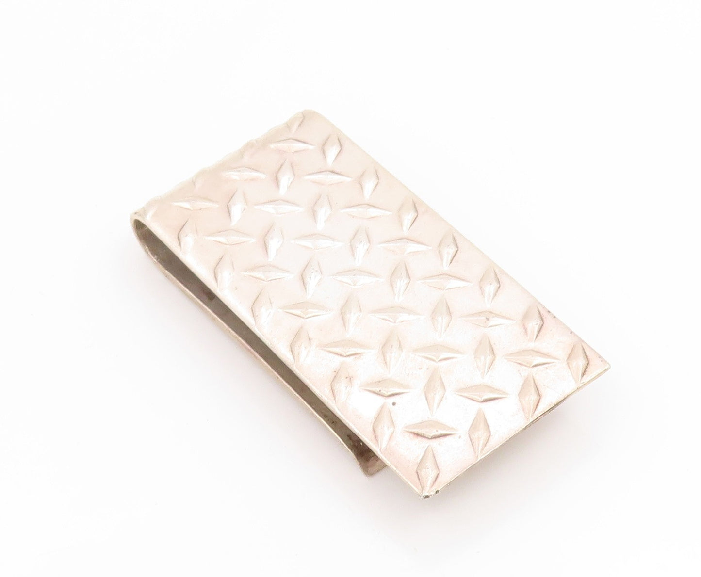925 Sterling Silver Vintage Money Clip TIFFANY & CO Wide Tire Tread Plate TR4231
