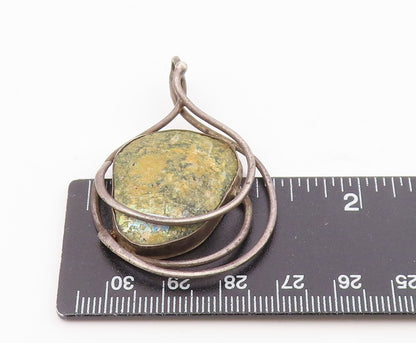 925 Sterling Silver  Vintage Multi Layer Wrapped Jasper Pendant  PT20322