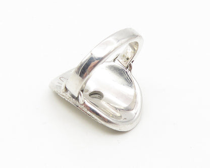 GUESS ITALY 925 Silver  Shiny Etched Logo Pattern Band Ring Sz 6  RG10993